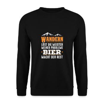 Wandern Löst Die Meisten Meiner Probleme - - Unisex Pullover - Schwarz - Vorne - Alina (178cm) & Michal (187cm)