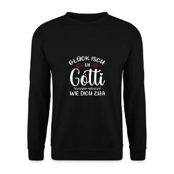 Götti Taufgötti Firmgötti Götti Fragen Götti Werde - Unisex Pullover - Schwarz - Vorne - Alina (178cm) & Michal (187cm)