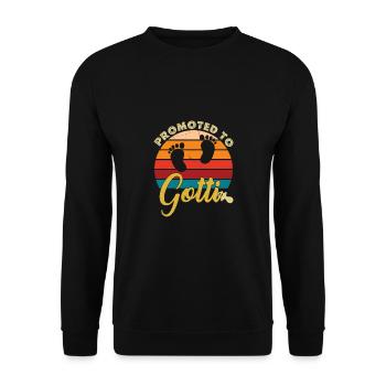 Promoted To Gotti Taufgotti Firmgotti - Unisex Pullover - Schwarz - Vorne - Alina (178cm) & Michal (187cm)