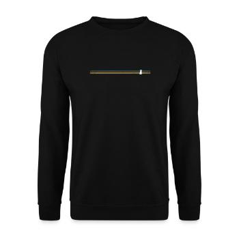 Gestreifte Retro-Katzensilhouette - Unisex Pullover - Schwarz - Vorne - Alina (178cm) & Michal (187cm)
