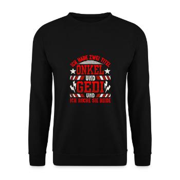 Gedi Patenonkel Taufged Taufgedi - Unisex Pullover - Schwarz - Vorne - Alina (178cm) & Michal (187cm)
