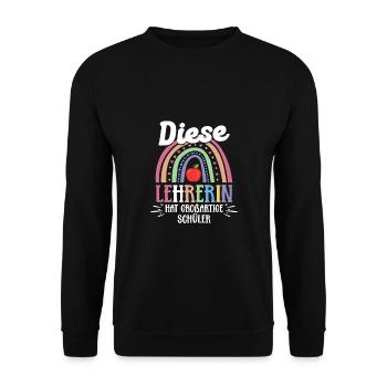 Grundschullehrerin - Diese Lehrerin hat großartige - Unisex Pullover - Schwarz - Vorne - Alina (178cm) & Michal (187cm)