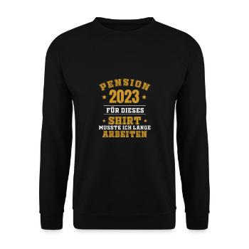 Pension 2023 - Unisex Pullover - Schwarz - Vorne - Alina (178cm) & Michal (187cm)