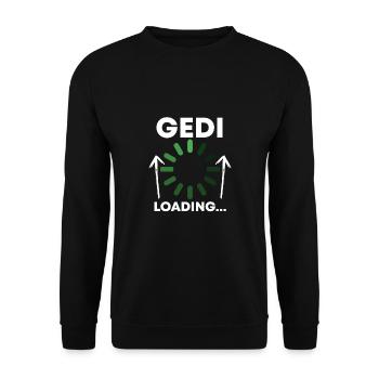Gedi Loading... Taufged Fragen - Unisex Pullover - Schwarz - Vorne - Alina (178cm) & Michal (187cm)