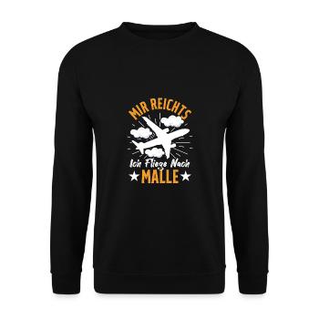 Mallorca Urlaub Mir Reichts Ich Fliege Nach Malle - Unisex Pullover - Schwarz - Vorne - Alina (178cm) & Michal (187cm)