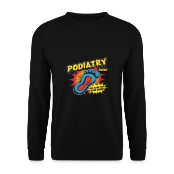 Médecin podiatrique Pieds Dictons Hôpital - Sweat-shirt Unisexe - noir - Devant - Alina (178cm) & Michal (187cm)