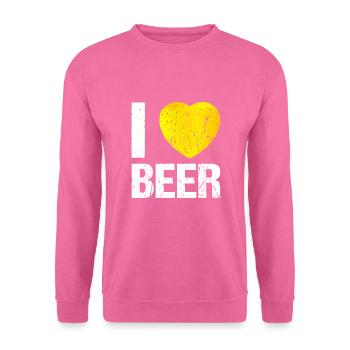 I love Beer Bier - Unisex Pullover - Pink - Vorne