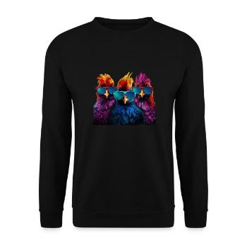 Trois poulets cool cadeau de vacances fermier agriculteurs - Sweat-shirt Unisexe - noir - Devant - Alina (178cm) & Michal (187cm)