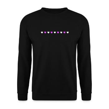 Amour de la ligne de cœur - Sweat-shirt Unisexe - noir - Devant - Alina (178cm) & Michal (187cm)