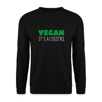 VEGAN - IT ́S A LIFESTYLE - VEGANER - Unisex Sweatshirt - black - Front - Alina (178cm) & Michal (187cm)