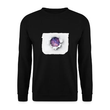 Ripped Paper - Universe - Unisex Sweatshirt - black - Front - Alina (178cm) & Michal (187cm)