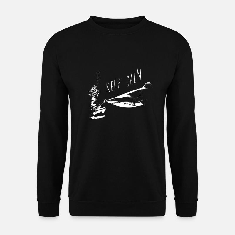 Keep Calm - Shark Edition - Unisex Pullover - Schwarz