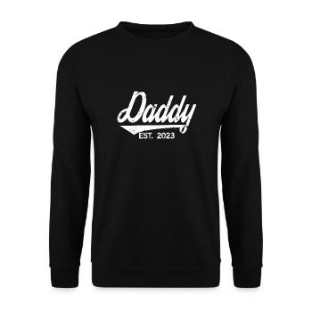 Papa est. 2023, Papa en devenir, annonce de grossesse - Sweat-shirt Unisexe - noir - Devant - Alina (178cm) & Michal (187cm)