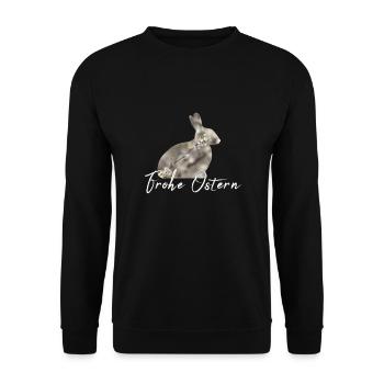 Happy Easter Bunny - Unisex Sweatshirt - black - Front - Alina (178cm) & Michal (187cm)