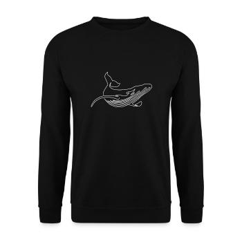 Wal - Unisex Pullover - Schwarz - Vorne - Alina (178cm) & Michal (187cm)