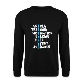Erfolg Training Motivation Fitness - Unisex Pullover - Schwarz - Vorne - Alina (178cm) & Michal (187cm)