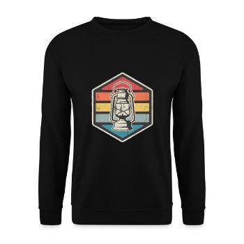 Oil Lamp - rétro camping - Sweat-shirt Unisexe - noir - Devant - Alina (178cm) & Michal (187cm)
