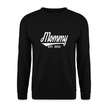 2023, bientôt maman, révélation de grossesse - Sweat-shirt Unisexe - noir - Devant - Alina (178cm) & Michal (187cm)