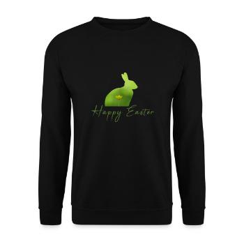 Happy Easter rabbit - Unisex Sweatshirt - black - Front - Alina (178cm) & Michal (187cm)