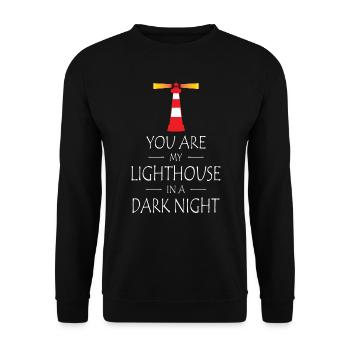 You are my Lighthouse in a Dark Night - Unisex Pullover - Schwarz - Vorne - Alina (178cm) & Michal (187cm)