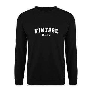 Vintage Est. 1942 81ème Anniversaire Hommes Femmes 81 ans - Sweat-shirt Unisexe - noir - Devant - Alina (178cm) & Michal (187cm)