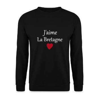 J'aime la Bretagne - Sweat-shirt Unisexe - noir - Devant - Alina (178cm) & Michal (187cm)