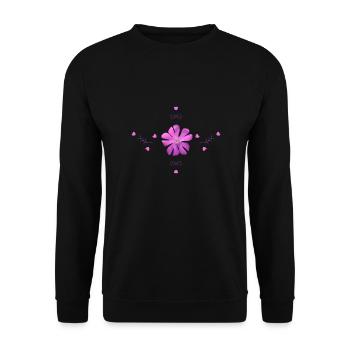 Lichtnelke rosa Blume - Unisex Pullover - Schwarz - Vorne - Alina (178cm) & Michal (187cm)