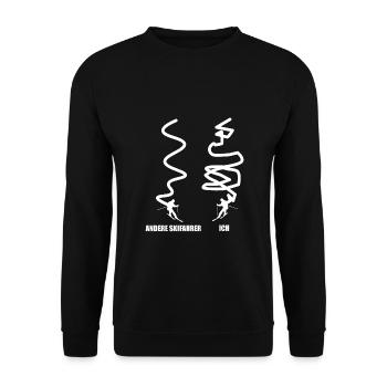 Ski ski ski skieur idée cadeau - Sweat-shirt Unisexe - noir - Devant - Alina (178cm) & Michal (187cm)