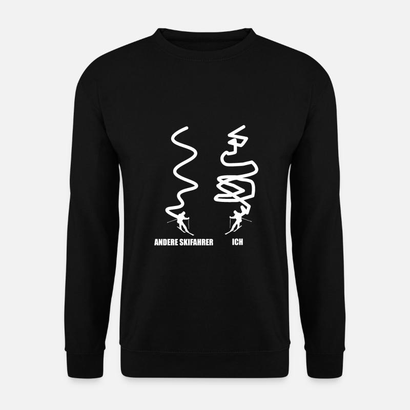 Ski Skiurlaub Skifahren Skifahrer Geschenkidee - Unisex Pullover - Schwarz