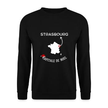 Strasbourg capitale de Noel - Sweat-shirt Unisexe - noir - Devant - Alina (178cm) & Michal (187cm)