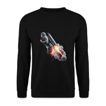 Soldier with missile, Ukraine, Russia, war - Unisex Sweatshirt - black - Front - Alina (178cm) & Michal (187cm)