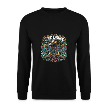 Line Dance Linedance meine Passion mein Glück - Unisex Pullover - Schwarz - Vorne - Alina (178cm) & Michal (187cm)
