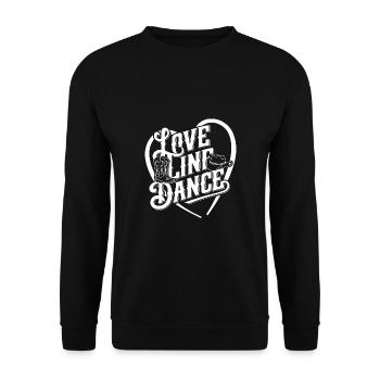 Love Line Dance ich liebe Line Dancing mit Herz - Unisex Pullover - Schwarz - Vorne - Alina (178cm) & Michal (187cm)