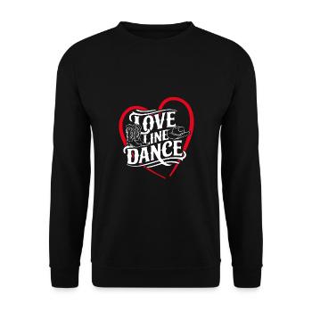 Love Line Dance ich liebe Line Dancing - Unisex Pullover - Schwarz - Vorne - Alina (178cm) & Michal (187cm)