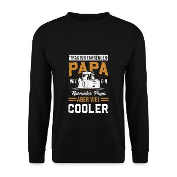 TRAKTOR FAHRENDER PAPA - Unisex Pullover - Schwarz - Vorne - Alina (178cm) & Michal (187cm)