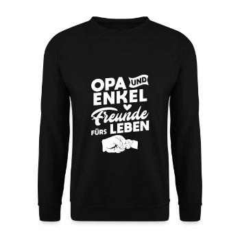 OPA UND ENKEL FREUNDE FÜRS LEBEN - Unisex Pullover - Schwarz - Vorne - Alina (178cm) & Michal (187cm)