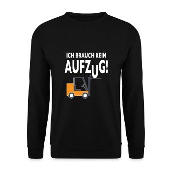 Staplerfahrer Lagerist Gabelstaplerfahrer Stapler - Unisex Pullover - Schwarz - Vorne - Alina (178cm) & Michal (187cm)