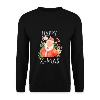 Happy Xmas - Unisex Sweatshirt - black - Front - Alina (178cm) & Michal (187cm)