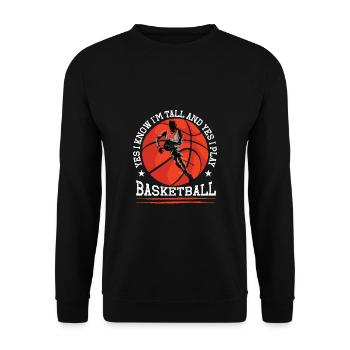 Basketball Spruch Motiv I Basketballer - Unisex Pullover - Schwarz - Vorne - Alina (178cm) & Michal (187cm)