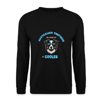 Aussie - comme un chien normal mais turquoise plus cool - Sweat-shirt Unisexe - noir - Devant - Alina (178cm) & Michal (187cm)
