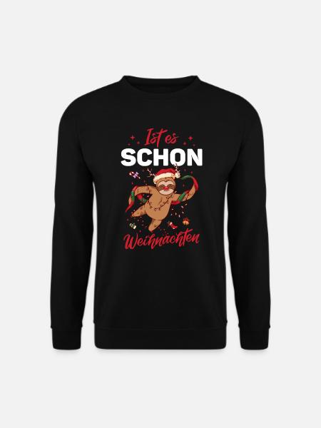 Weihnachtszeit Faultier Ist es schon Weihnachten? - Unisex Pullover - Schwarz