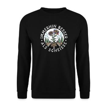 At least better than shit light on dark - Unisex Sweatshirt - black - Front - Alina (178cm) & Michal (187cm)