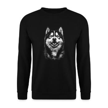 Alaskan Malamute Portrait Dog Dog - Unisex Sweatshirt - black - Front - Alina (178cm) & Michal (187cm)