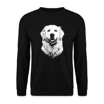 Portrait des Pyrénées Chien de montagne des Pyrénées Chiens - Sweat-shirt Unisexe - noir - Devant - Alina (178cm) & Michal (187cm)