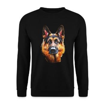 German Shepherd Dog - Unisex Sweatshirt - black - Front - Alina (178cm) & Michal (187cm)
