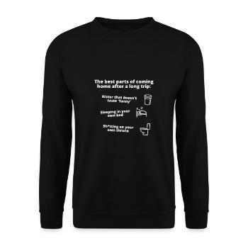 Retour à la maison après un long voyage - Sweat-shirt Unisexe - noir - Devant - Alina (178cm) & Michal (187cm)