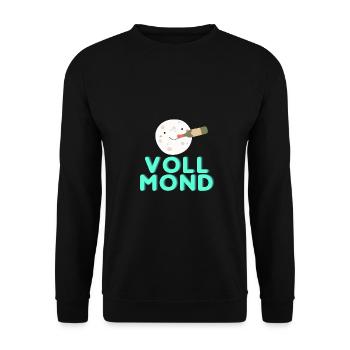 Vollmond, voller Mond - Unisex Pullover - Schwarz - Vorne - Alina (178cm) & Michal (187cm)