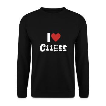 Chess Player Chess Club I Love Chess - Unisex Sweatshirt - black - Front - Alina (178cm) & Michal (187cm)