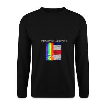 2 DRAPEAUX, 1 NATION LGBTQ x FRANCE - Sweat-shirt Unisexe - noir - Devant - Alina (178cm) & Michal (187cm)