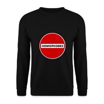 HOMOPHOBES INTERDITS - Sweat-shirt Unisexe - noir - Devant - Alina (178cm) & Michal (187cm)